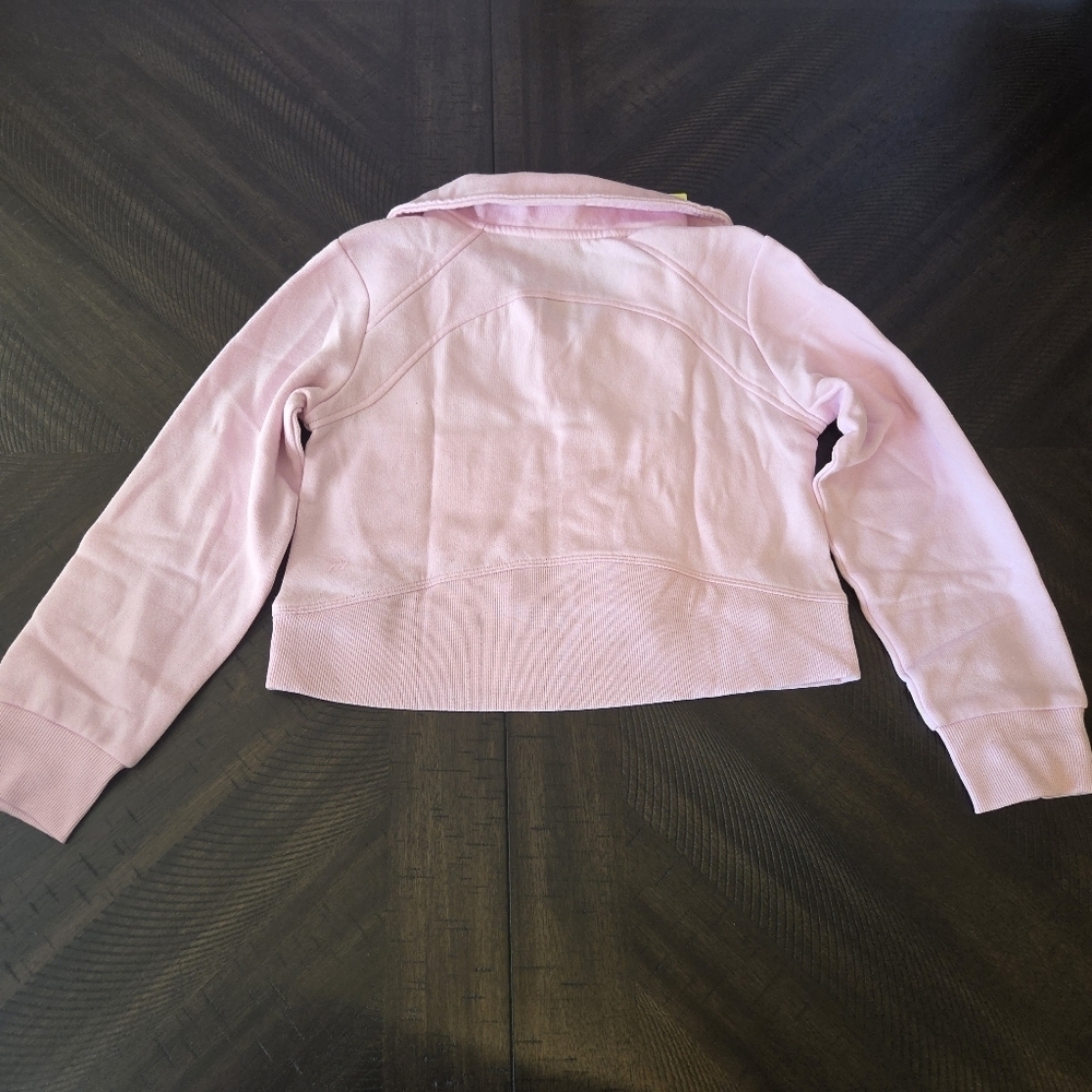 Girls' Medium (8) Pink 1/2 Zip Cotton Fleece Sweatshirt Pullover Thumb Hole New - Picture 8 of 12